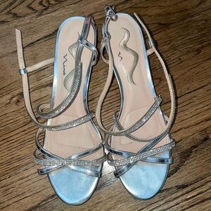 Womens Nina Silver Wedge shoes Size 8